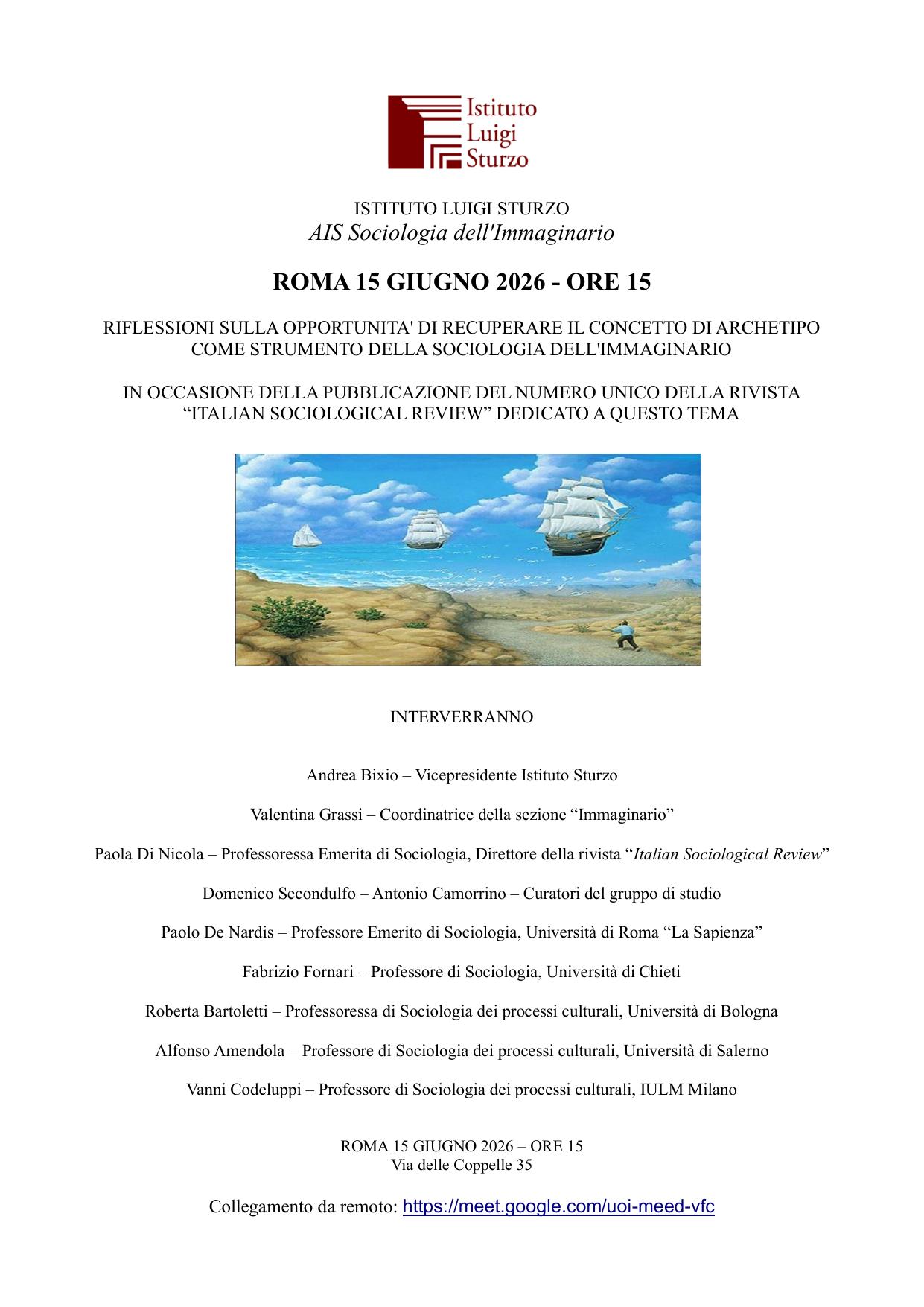 Riflessioni sull'opportunità di recuperare il concetto di archetipo come strumento della sociologia dell'immaginario