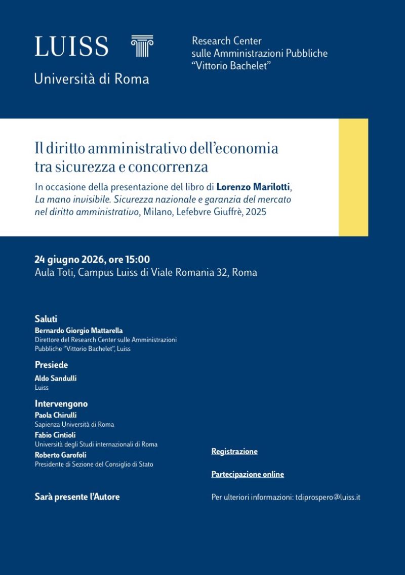 Il diritto amministrativo dell’economia tra sicurezza e concorrenza