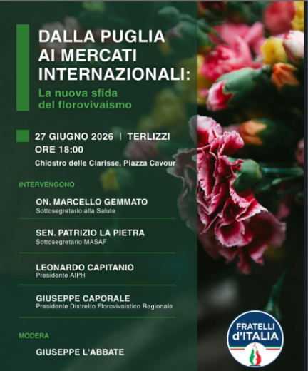 Dalla Puglia ai mercati internazionali: la nuova sfida del florovivaismo