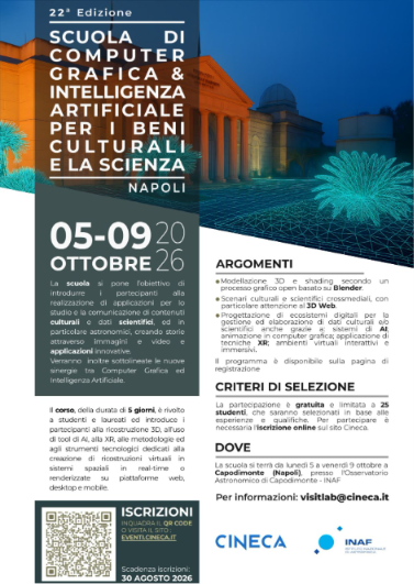 Scuola di computer grafica e intelligenza artificiale per i beni culturali e la scienza