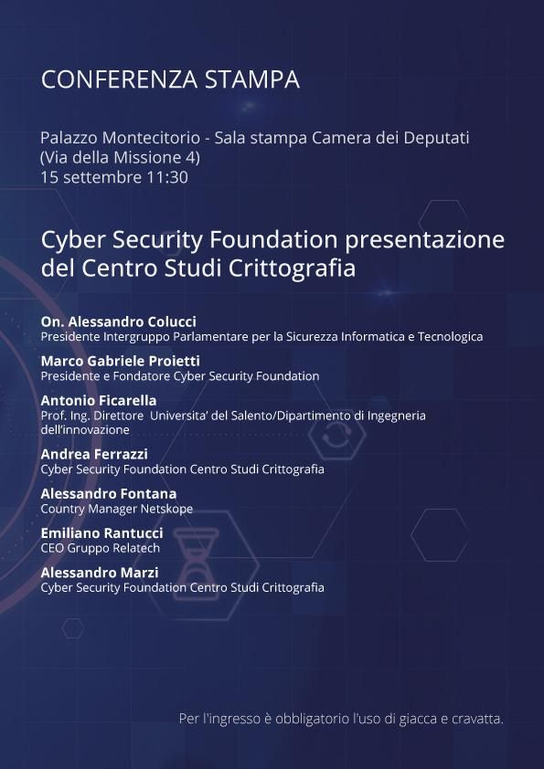 Cyber Security Foundation - Presentazione del Centro Studi Crittografia