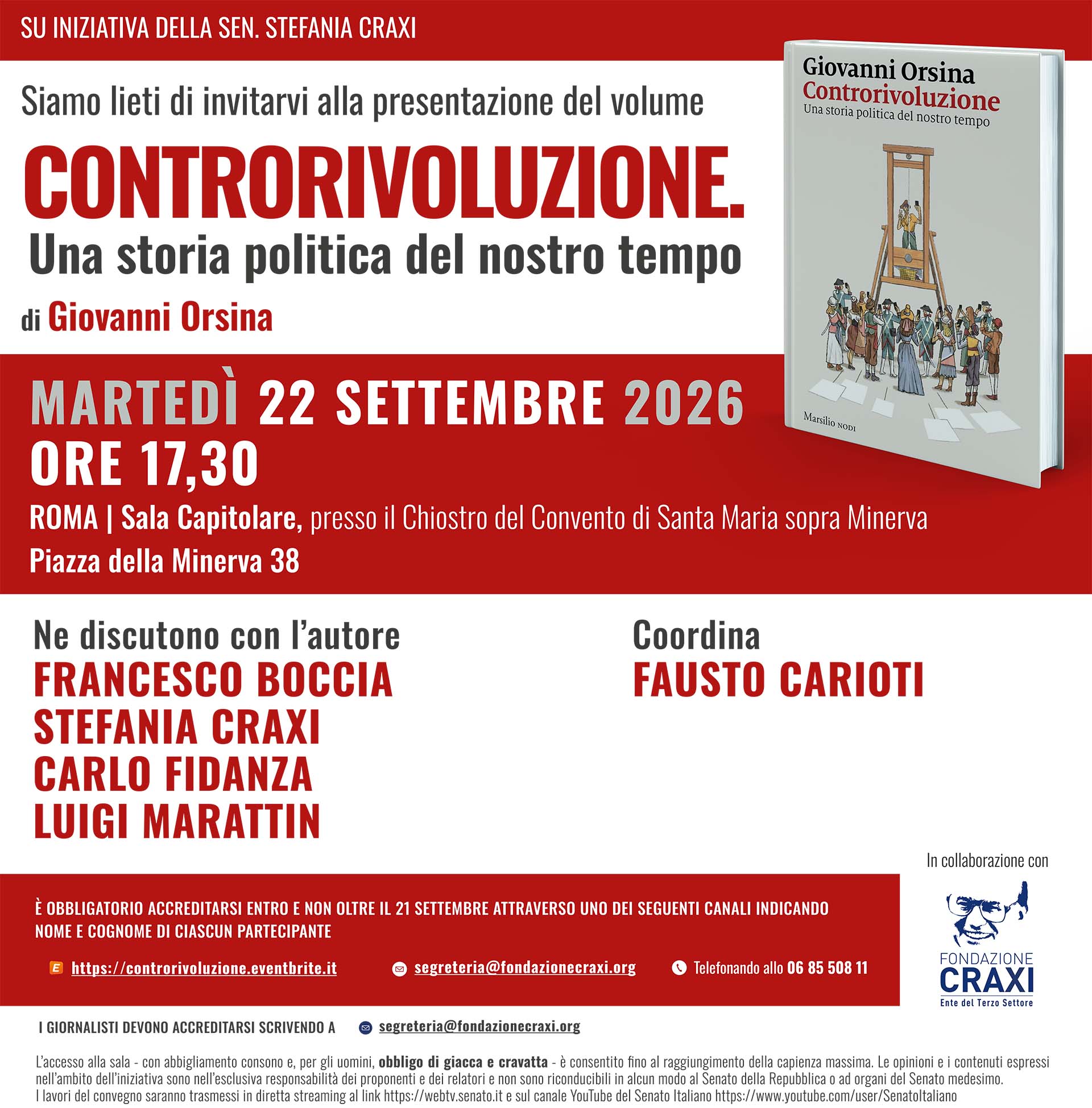 Presentazione del volume “Controrivoluzione” di Giovanni Orsina