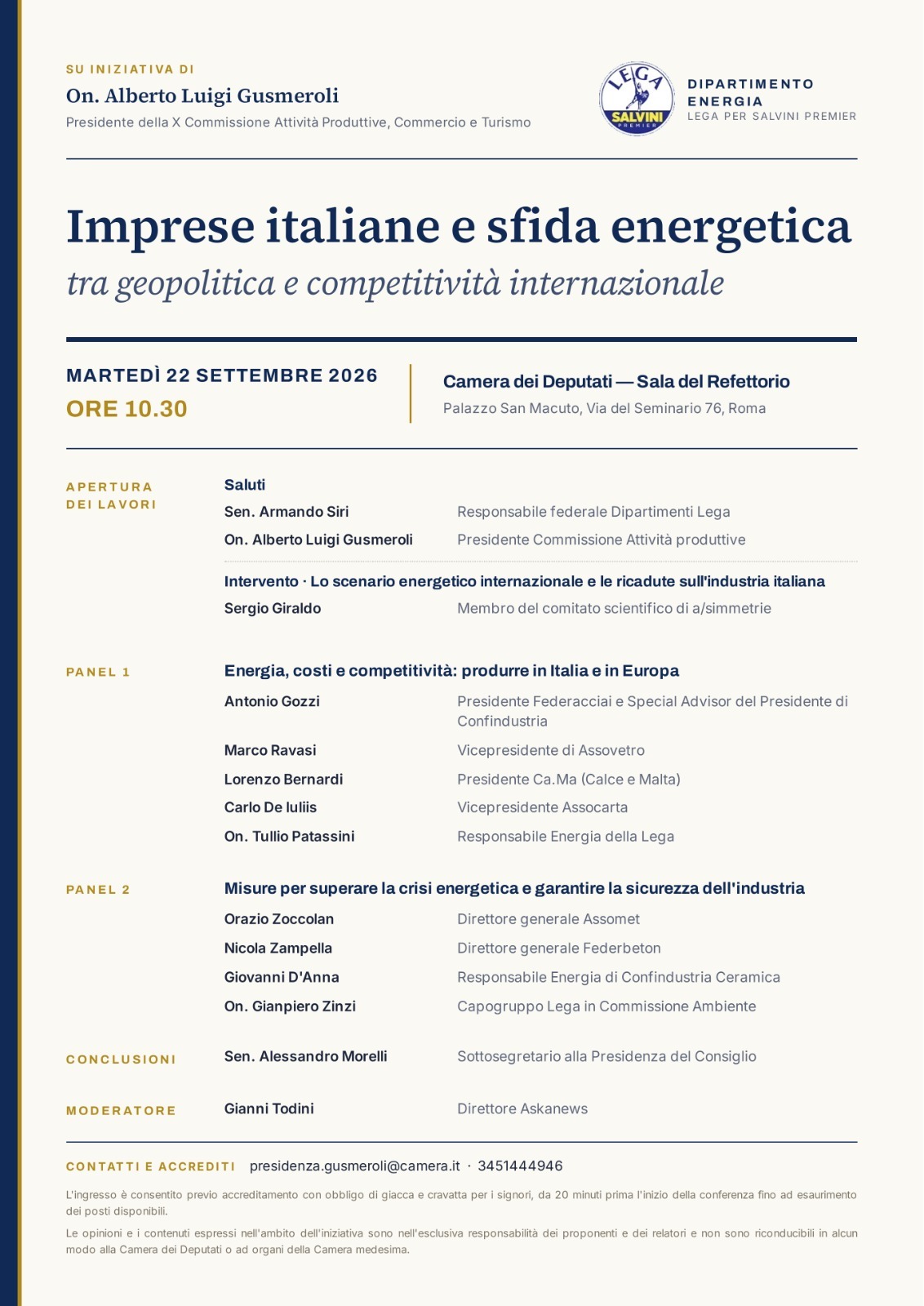 Imprese italiane e sfida energetica tra geopolitica e competitività internazionale