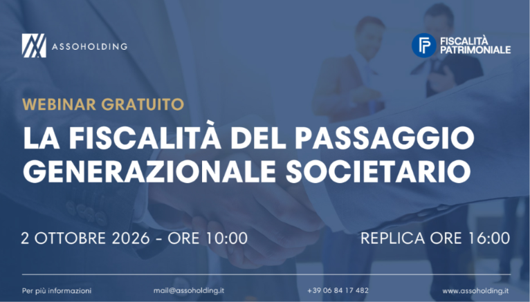 La fiscalità del passaggio generazionale societario