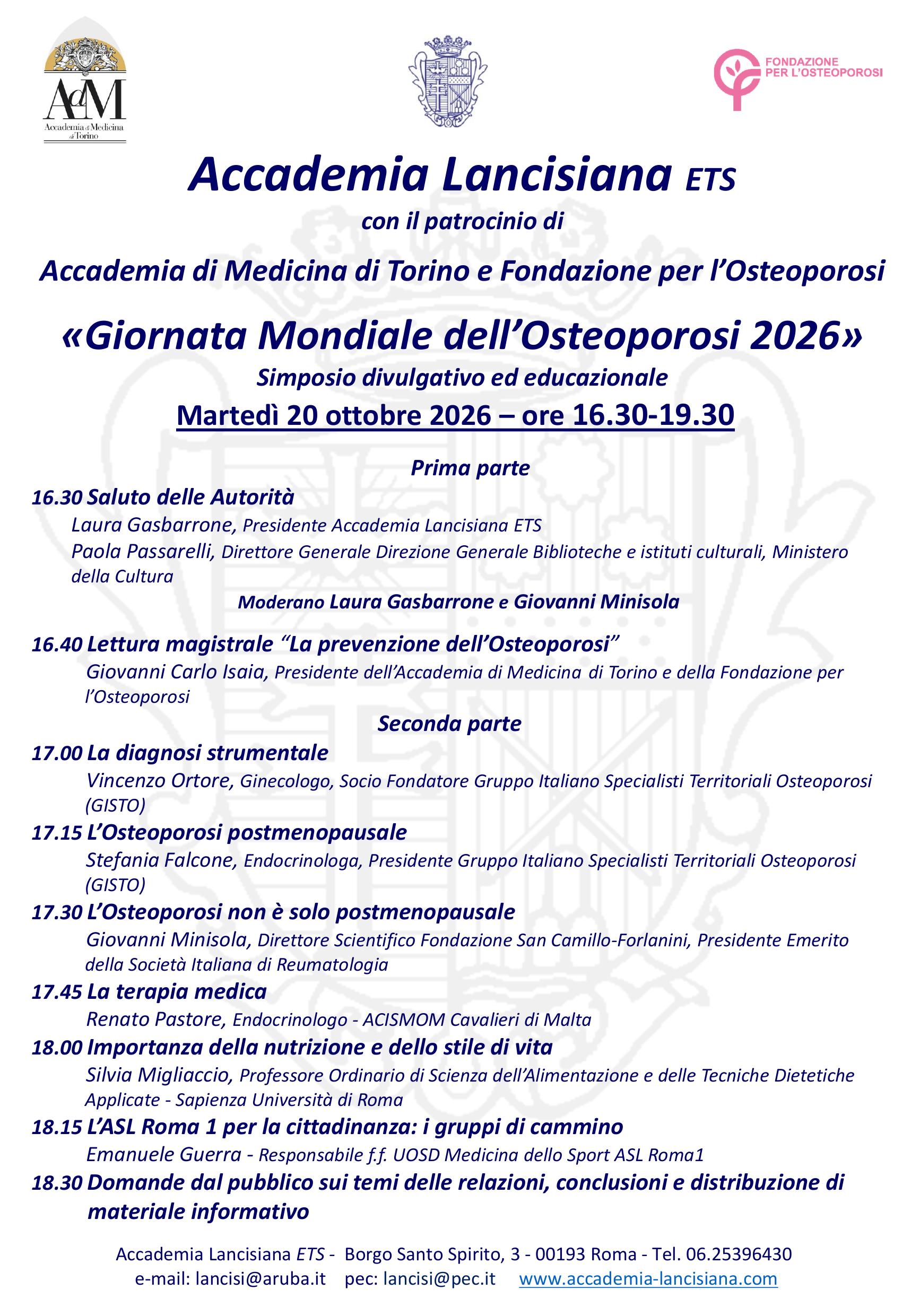 Giornata mondiale dell’osteoporosi 2026