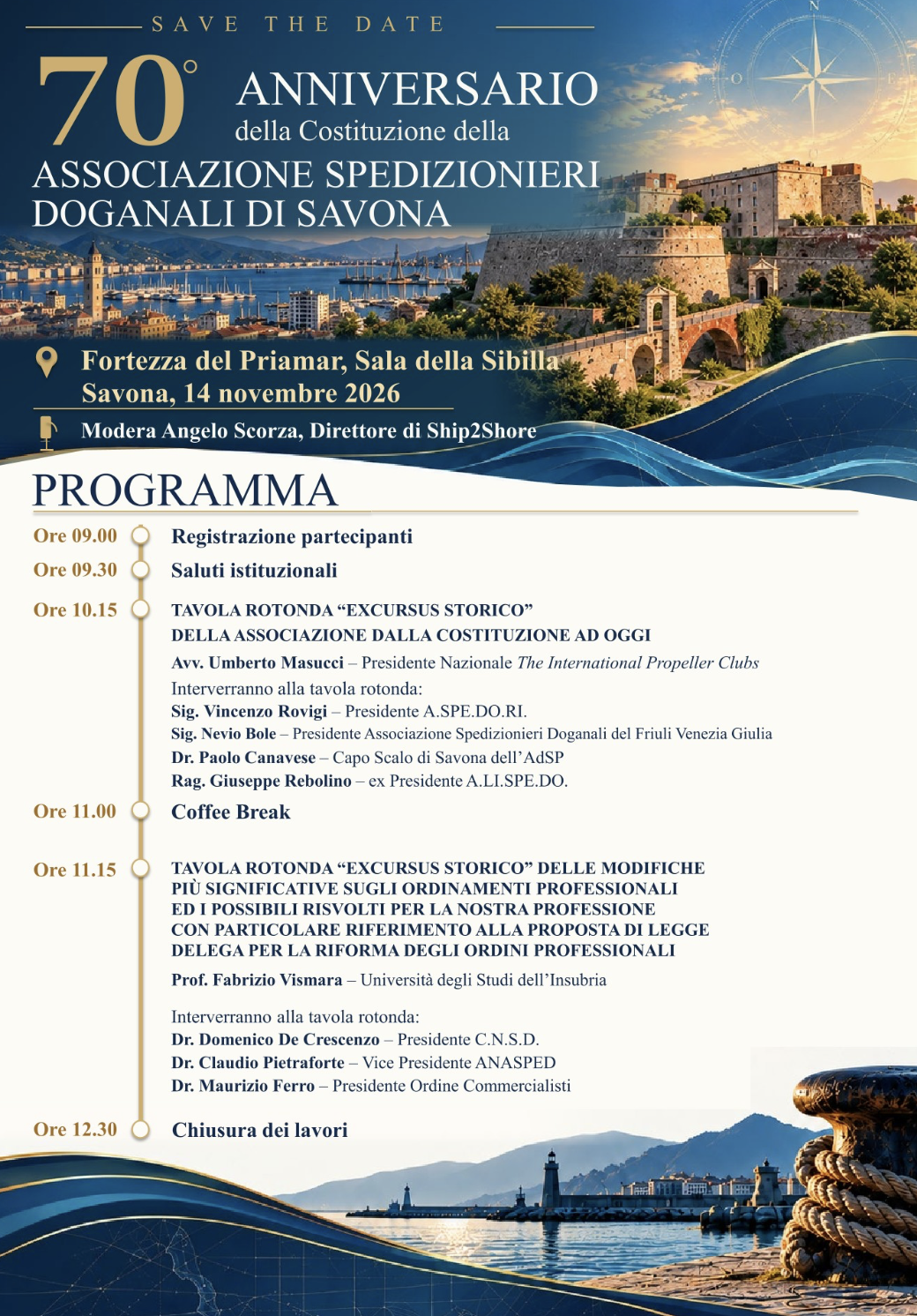 Anniversario della Costituzione della Associazione Spedizionieri Doganali di Savona