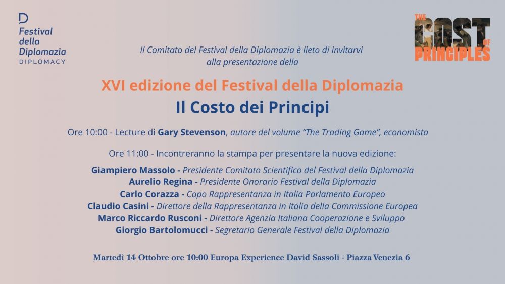 Presentazione della XVI edizione del Festival della Diplomazia