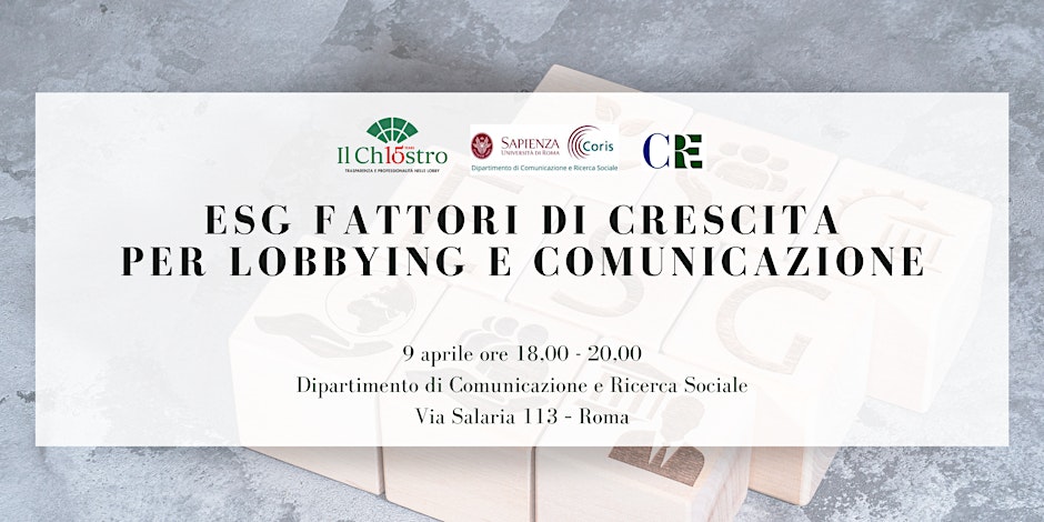 ESG fattori di crescita per lobbying e comunicazione