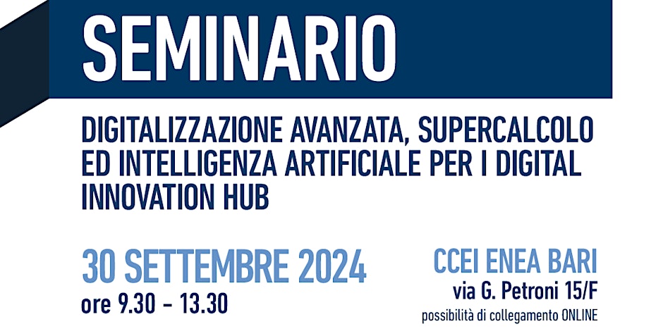 Digitalizzazione avanzata,supercalcolo ed AI per i Digital Innovation Hub