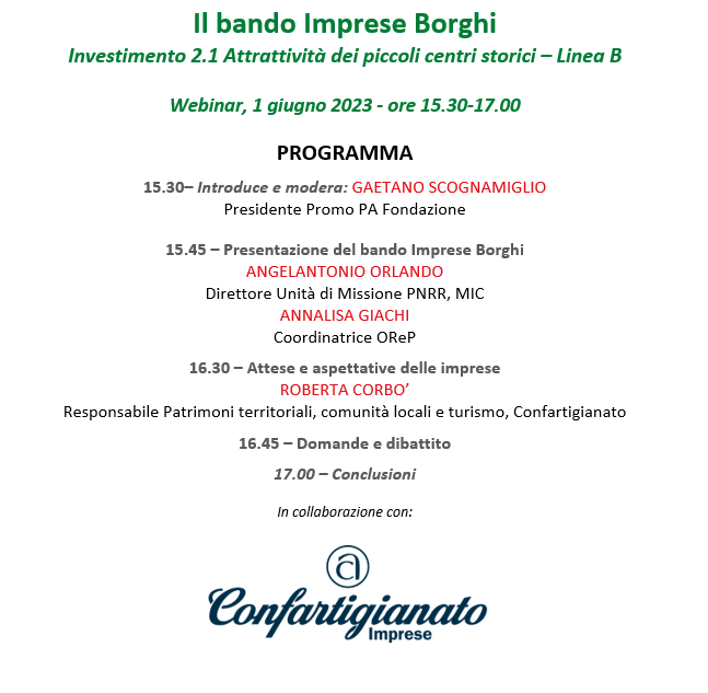 Il bando Imprese Borghi