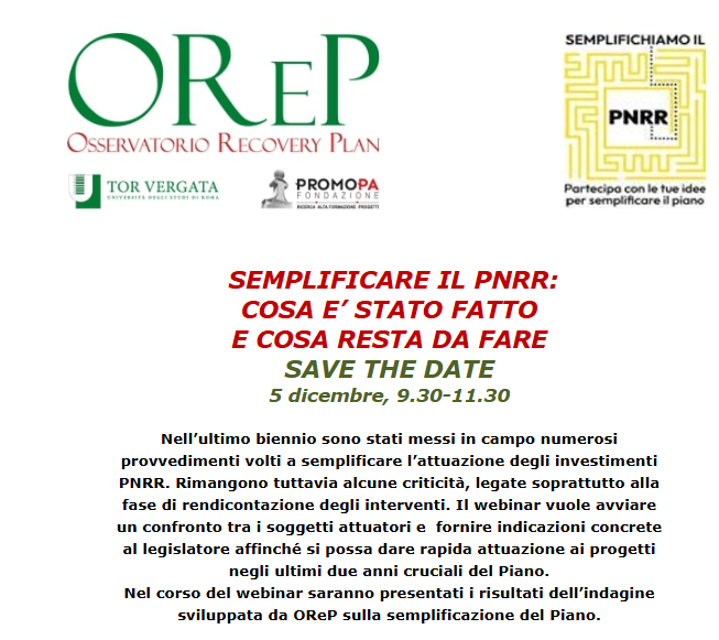 Semplificare il PNRR: cosa è stato fatto e cosa resta da fare