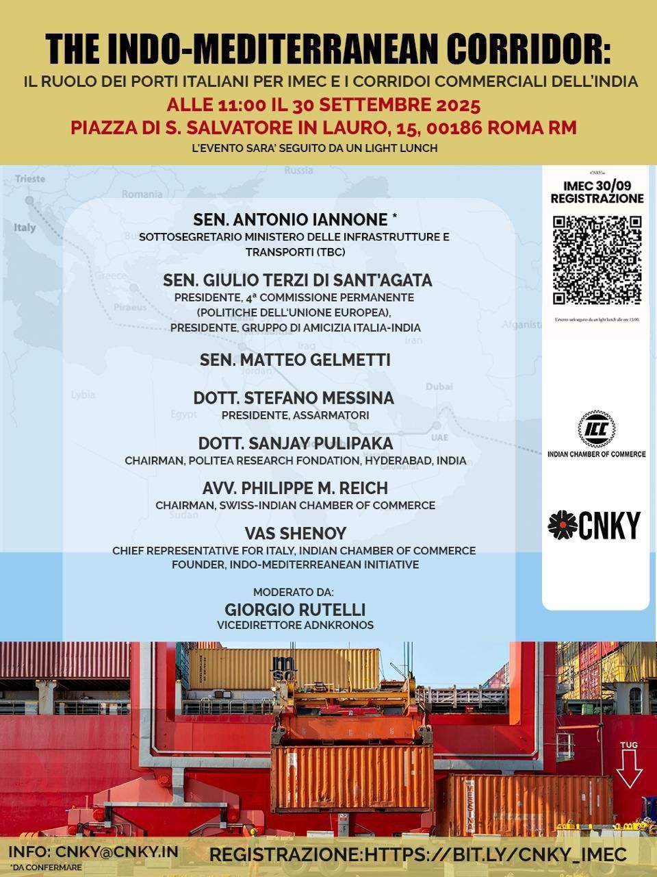 The Indo-Mediterranean Corridor: il ruolo dei porti italiani per IMEC e i corridoi commerciali dell'India