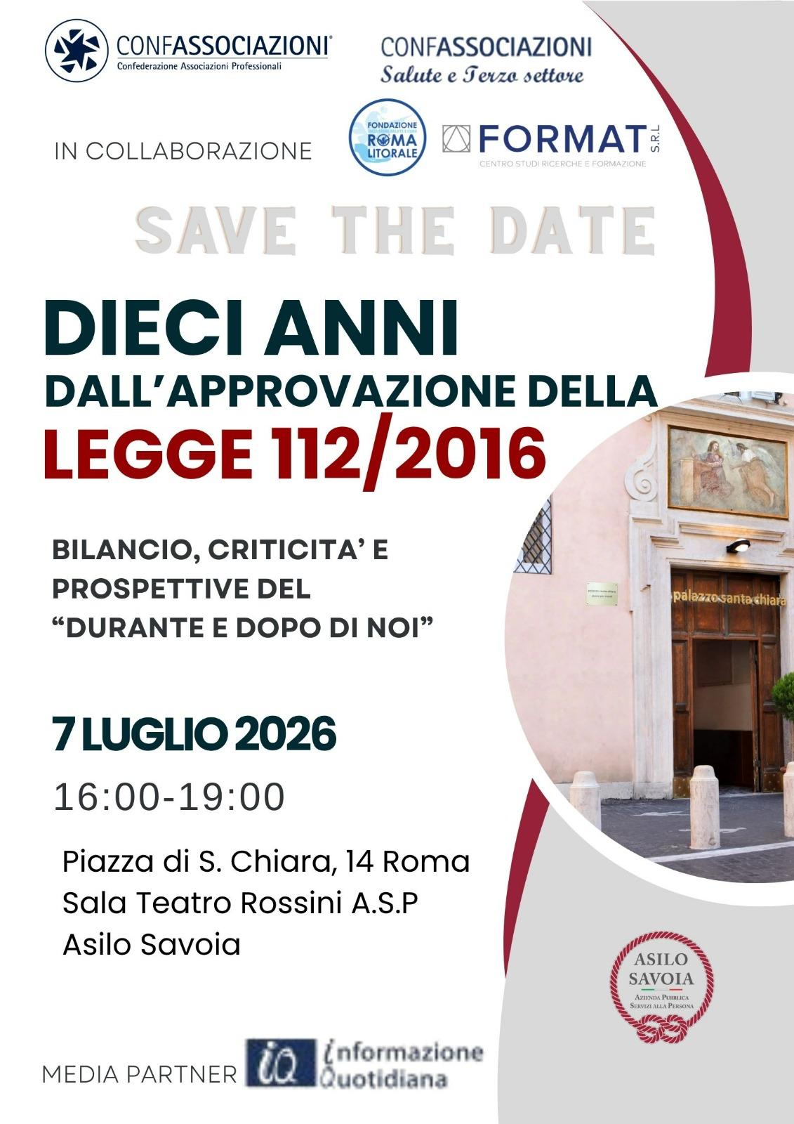  A Dieci anni dall’approvazione della Legge 112/2016