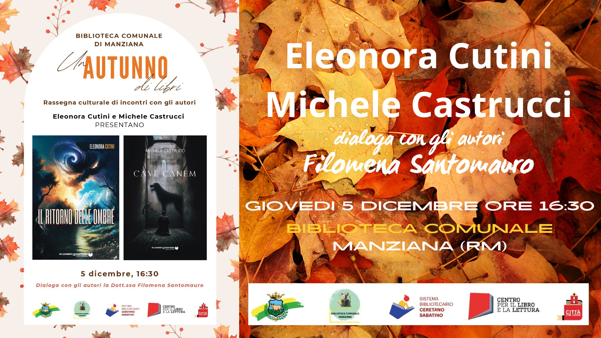 Un autunno di libri - Autori a confronto - Eleonora Cutini e Michele Castrucci