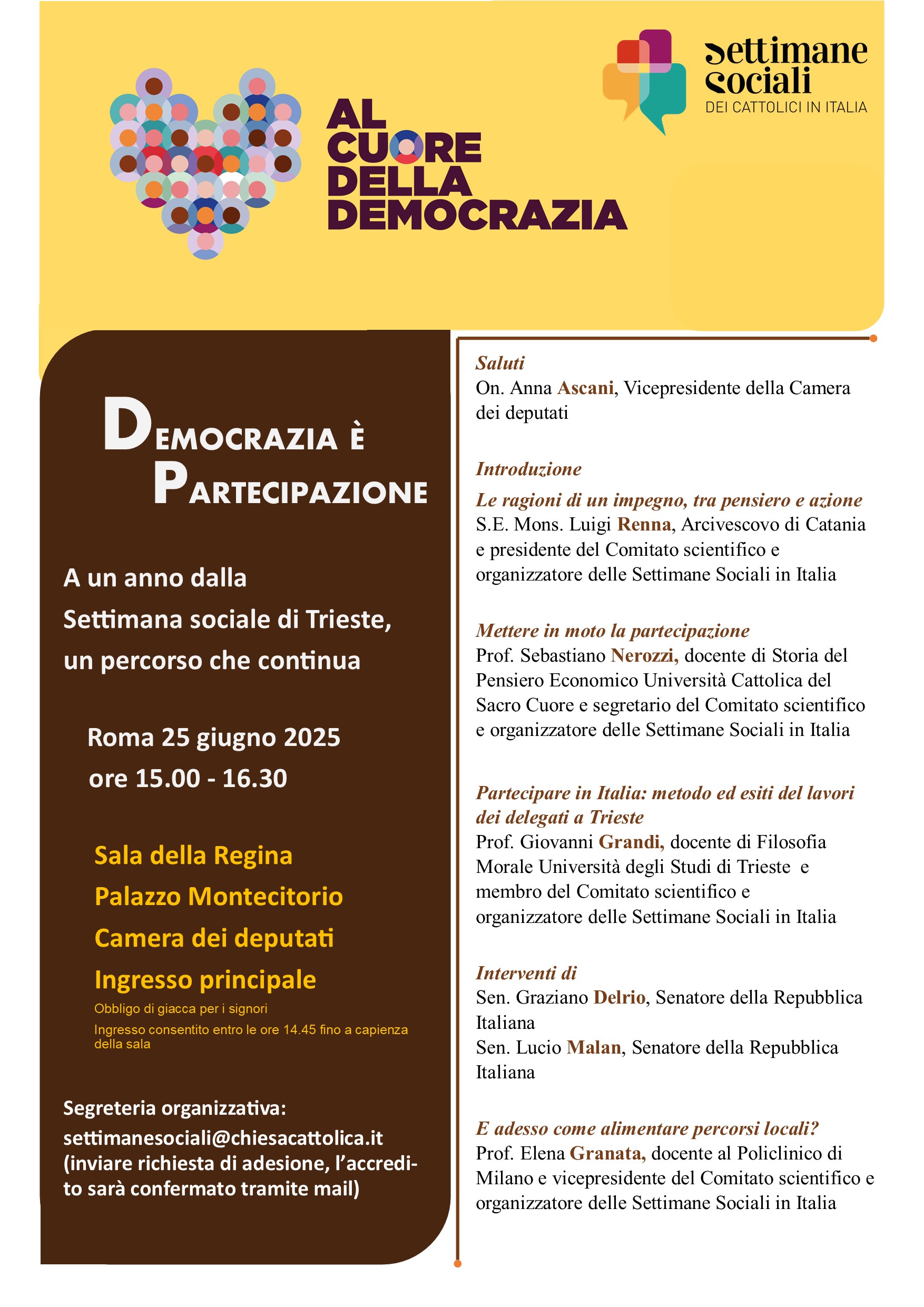 Democrazia è partecipazione - A un anno dalla settimana sociale di Trieste, un percorso che continua
