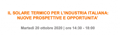 Il solare termico per l'industria italiana: nuove prospettive e opportunità